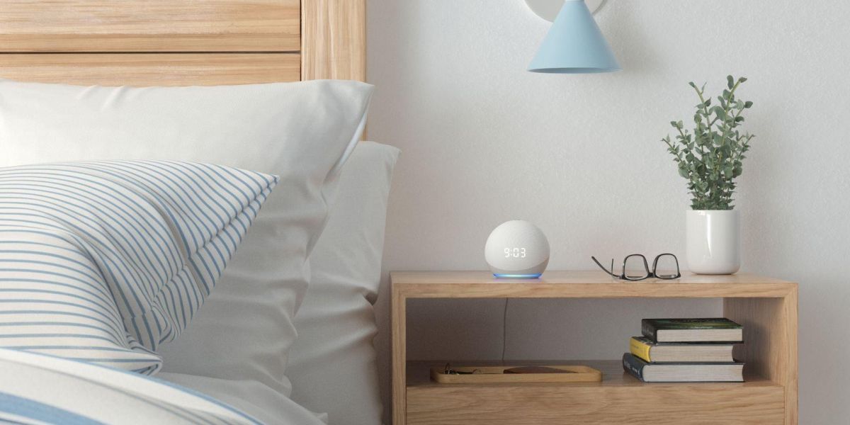 amazon alexa product on nightstand